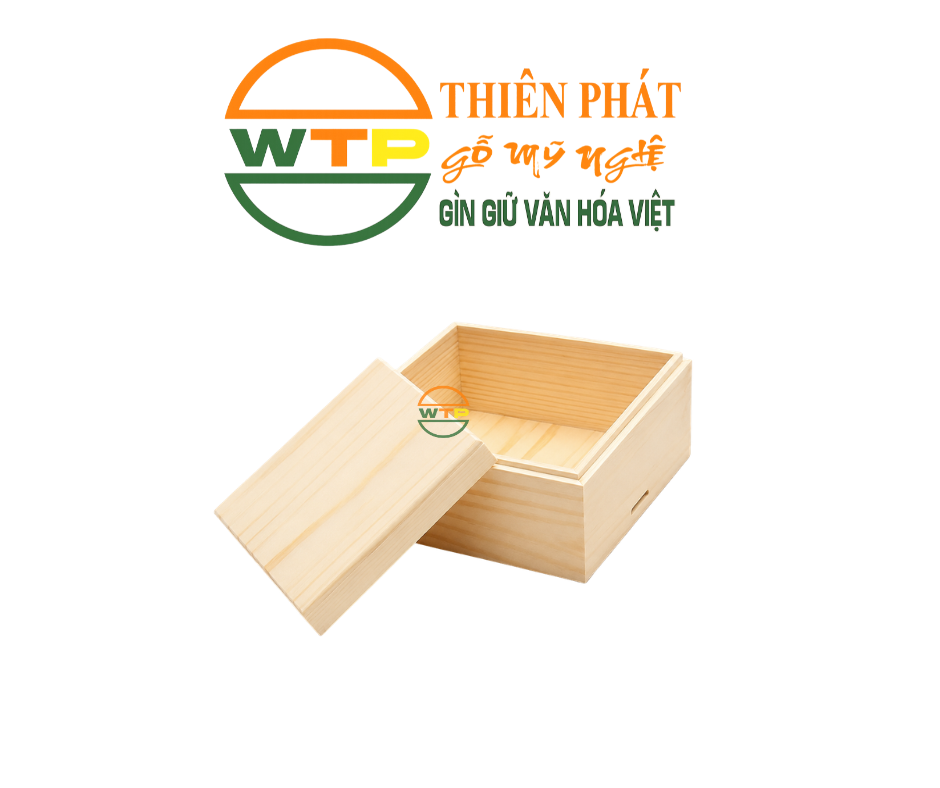 Hộp đựng gỗ thông 20x20x7.5 (cm)